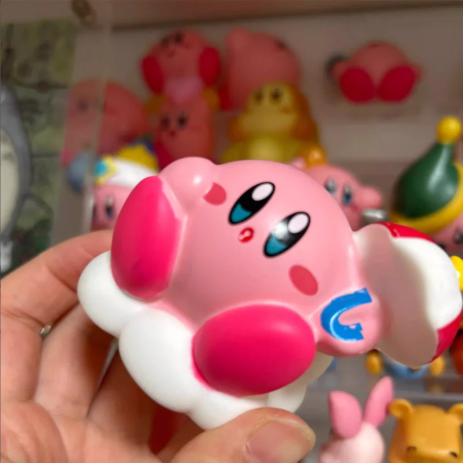 Anime Star Kirby Handmade Cute Cartoon Pink Kirby Angel Mini Figure PVC Model Anime Cute Desktop Accessories Ornaments Gifts