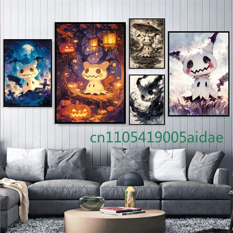 

Pokemon Anime Cartoon Canvas Painting Pikachu Charizard Gengar Poster Print Mural High Quality Picture Wall Art Home Decor Gifts