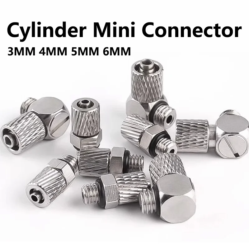 10Pcs 3mm 4mm 5mm 6mm OD Mini Pneumatic Pipe Connector Male Thread Screw Through Quick Fitting Air Tube Fast Twist Joint