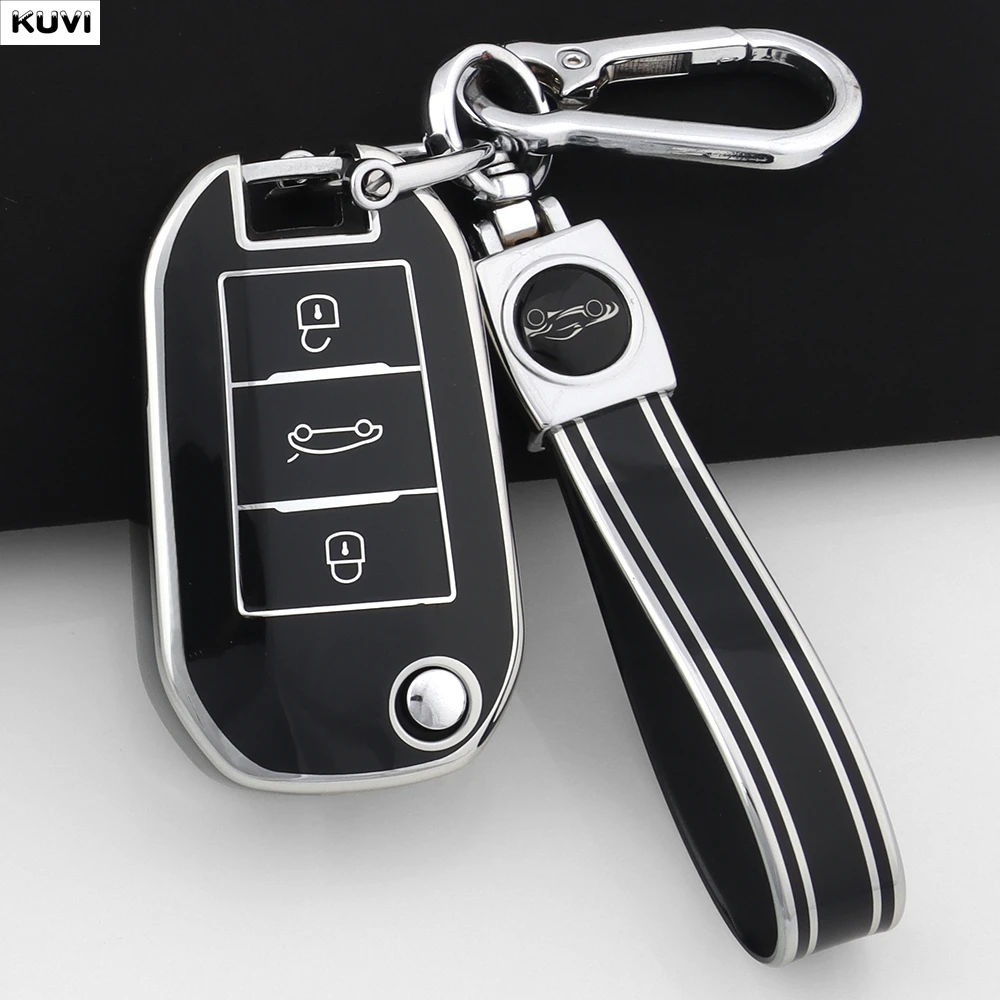 حافظة مفتاح الوجه عن بعد للسيارة من البولي يوريثان الحراري لبيجو 208 308 T9 508 2008 لسيتروين C4 لأوبل كورسا كروسلاند X ملحقات السيارات