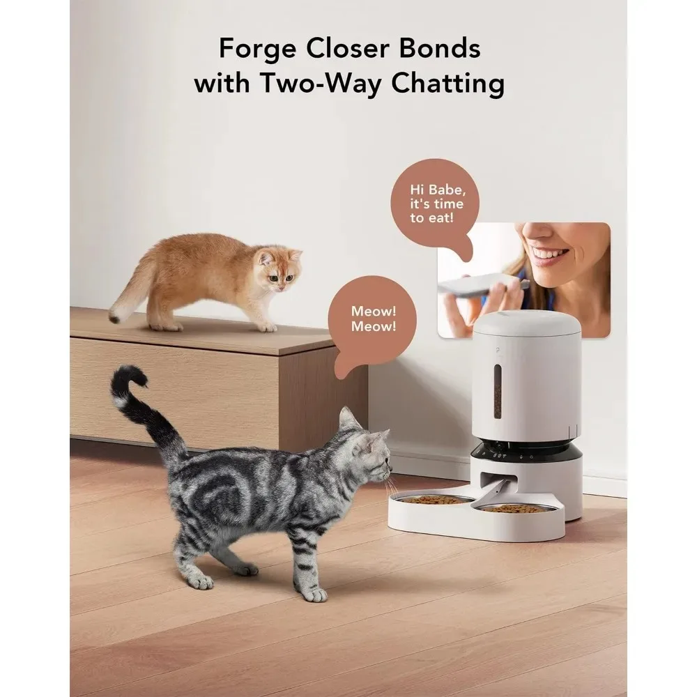 Low Food & Motion Alerts Automatic Feeder of Cats 5G Wi-Fi Pet Feeder with Phone APP Control Feeding and Water Freight free