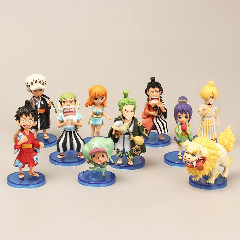 

10Pcs 8cm Anime One Piece Action Figure Luffy Roronoa Zoro Sanji Nami Chopper Usopp Kawaii Doll PVC Collectible Model Toys Gifts