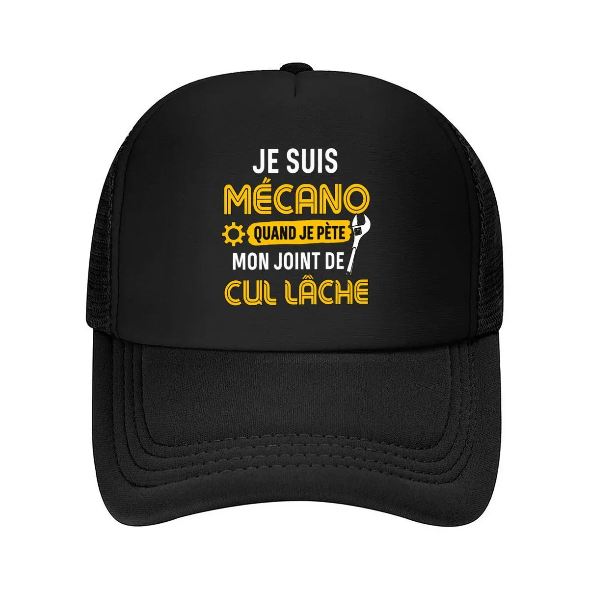 Mecano French Mechanic Wrench Gear Humor Graphic Mesh Baseball Cap Hip Hop
