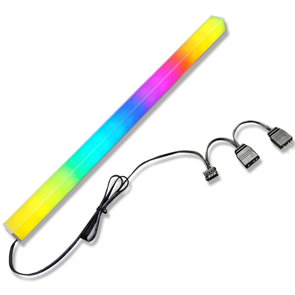 COOLMOON Magnetic ARGB LED Strip Dual Side Lighting Strip Rainbow PC Case Light Bar with 5V 3Pin ARGB Header Sync Lighting Effec
