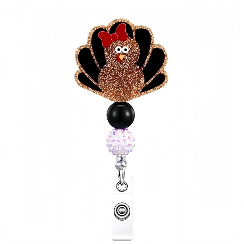 77JC Funny Nursing Doctor Teacher Badge Holder Badge Reels Holder Retractable Card Holder with Alligators Clip for Nurse
