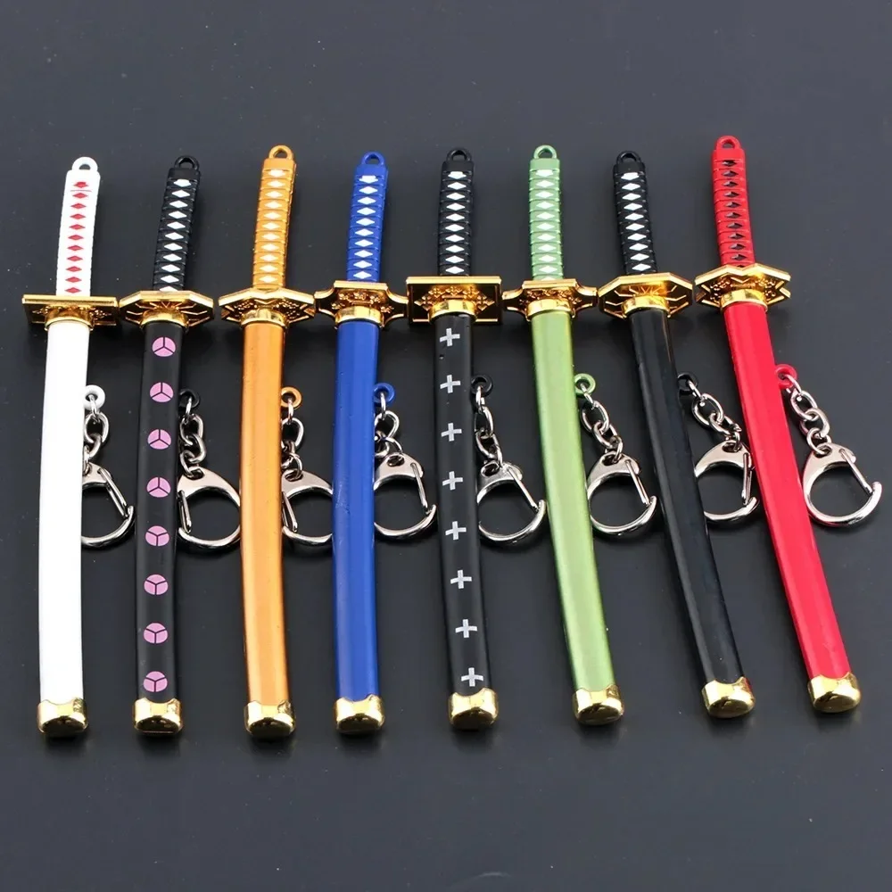 Mini Samurai Sword Keychain Anime Scabbard Key Ring Katana Buckle Key Chain for Men Women Cosplay Toy Jewelry Gift
