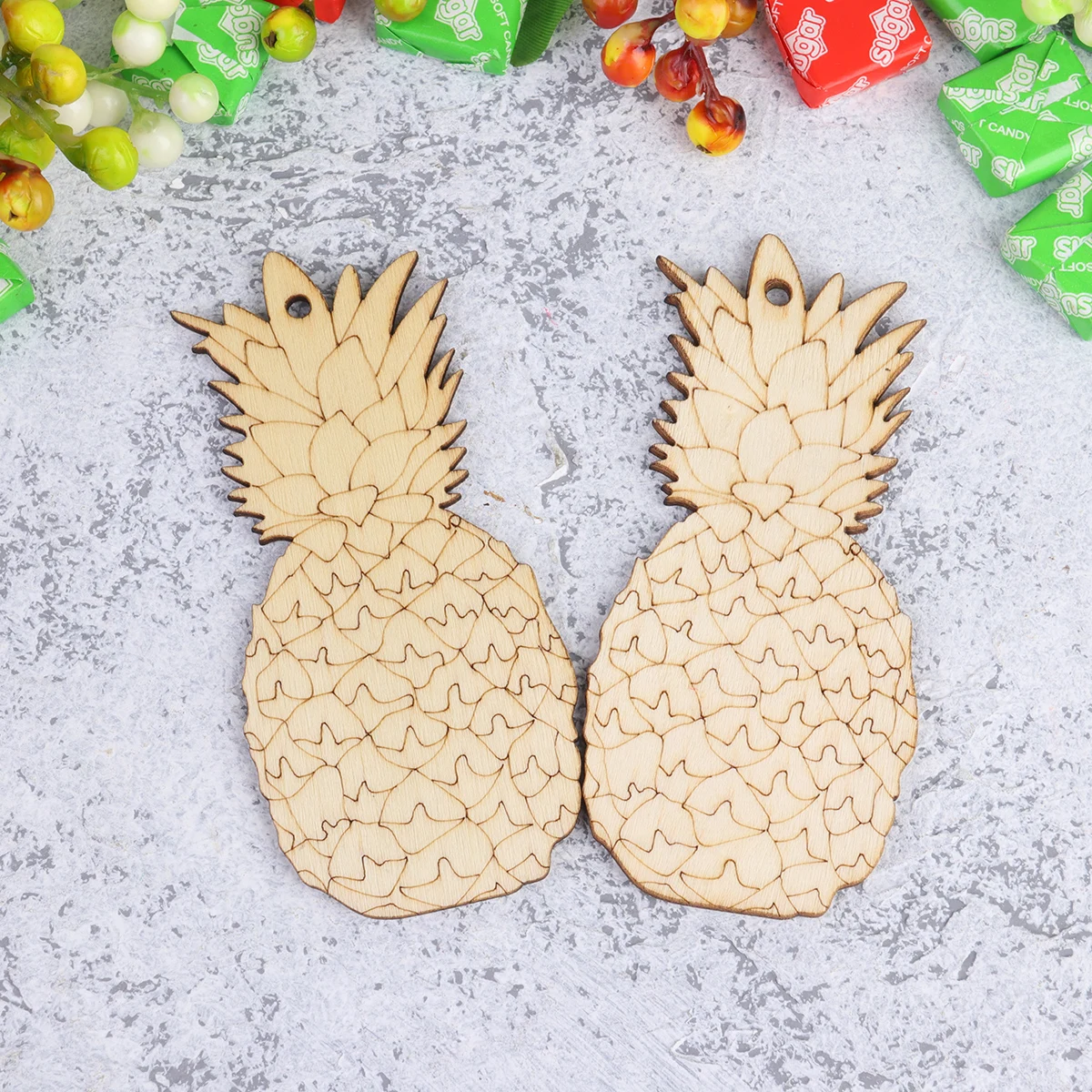 

20Pcs Painting Wooden Slices Premium Natural Wood DIY Hanging Pendants for Holiday Decor Fireplace Window Ornament Set