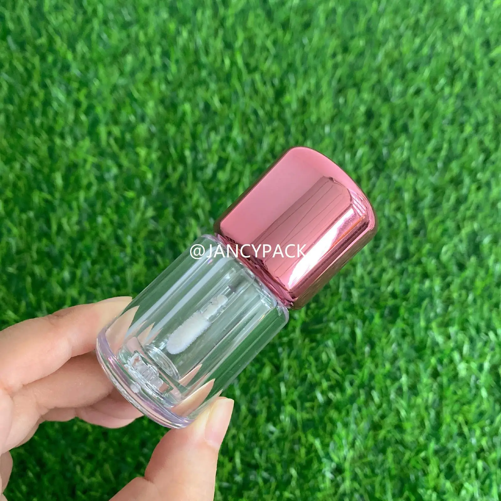 10 Uds. Mini botellas vacías de brillo de labios coloridas de oro rosa únicas, etiqueta privada personalizada, tubos de brillo de labios para niños lindos de 3ml con varita