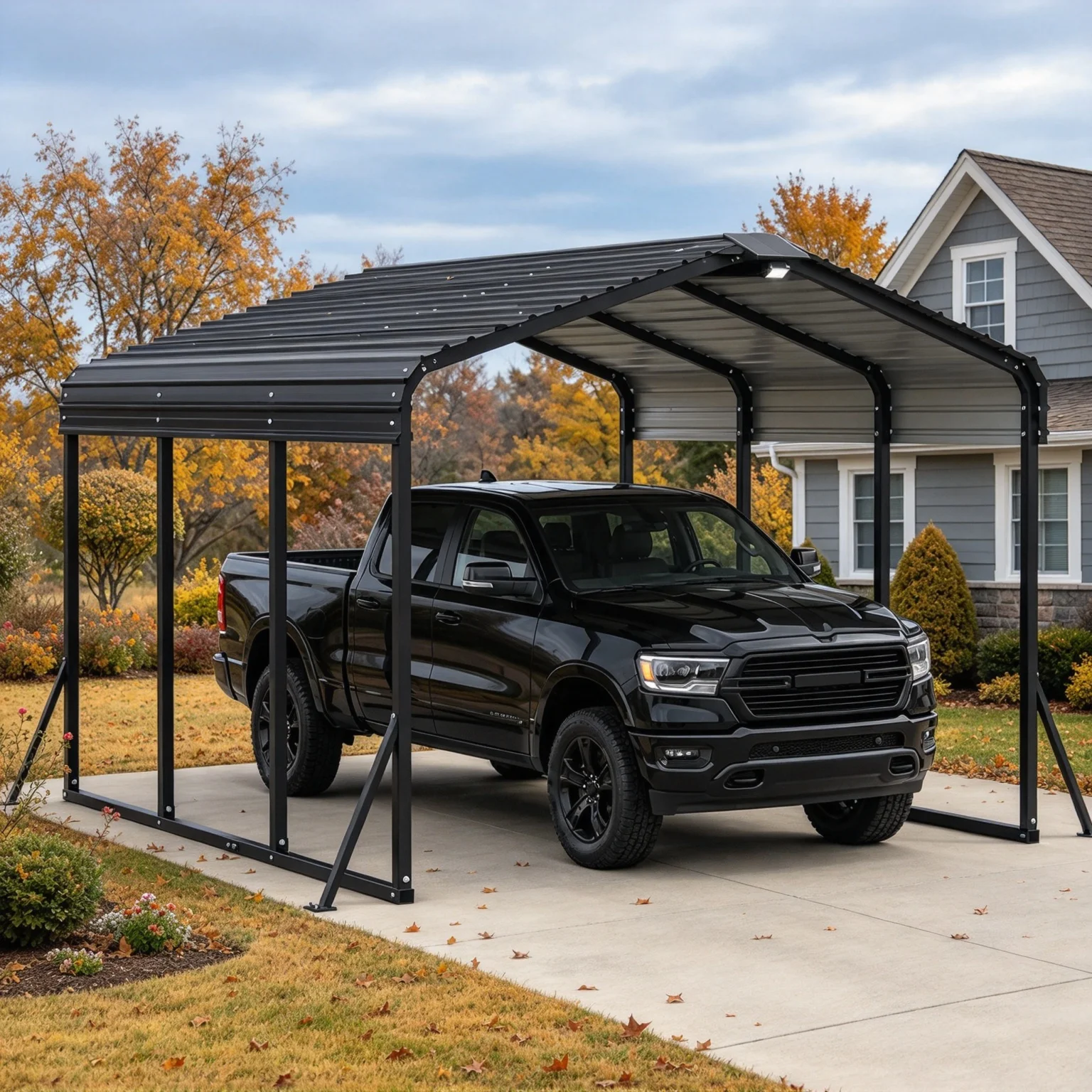 Heavy Duty Metal Carport Shelter, 12x20 FT Galvanized Steel Garage with Reinforced Frame, All-Weather Outdoor Storage for Cars, Trucks, SUVs, Boats, Equipment