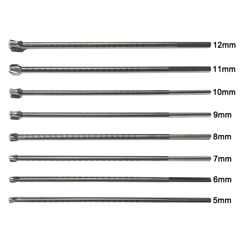 GREATLH Femoral Bone Drill Femoral Hollow Bone Drill Bit Autoclavable Orthopedic Vet Instruments 175mm Length