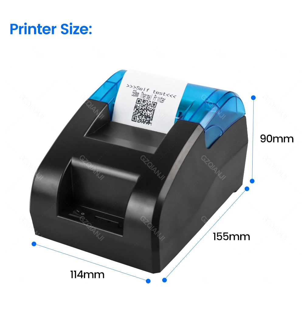 impressora termica portatil do recibo da posicao do porto de bluetooth do desktop de 5890k 58 mm usb 01