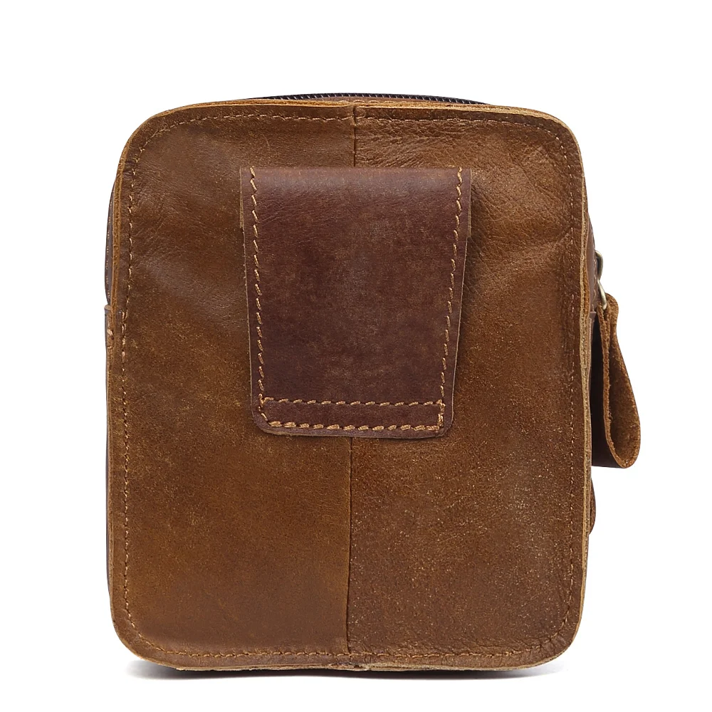 Sacs de taille en cuir véritable pour hommes, sac de hanche à fermeture éclair, sacs banane de voyage, petit sac de taille masculin