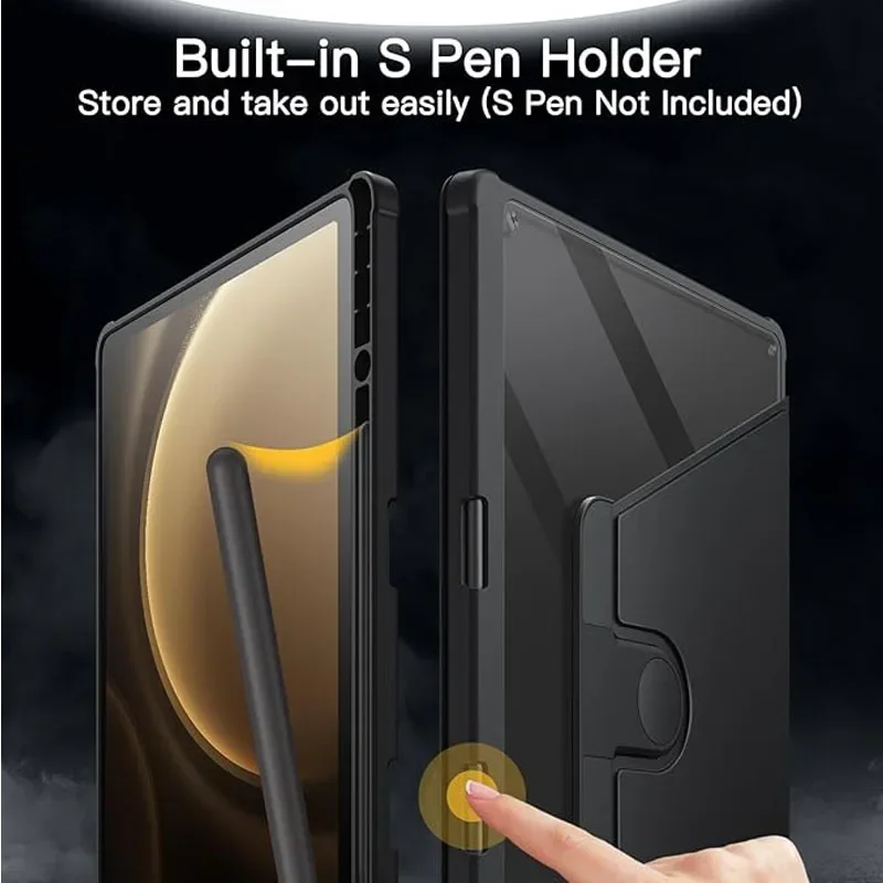 حافظة لهاتف سامسونج جالاكسي تاب S11 S10 لايت S9 FE 10.9 حافظة لجهاز تاب S11 S7 S8 S9 S10 plus FE 13.1 12.4 A9 A11 360 دوارة Funda