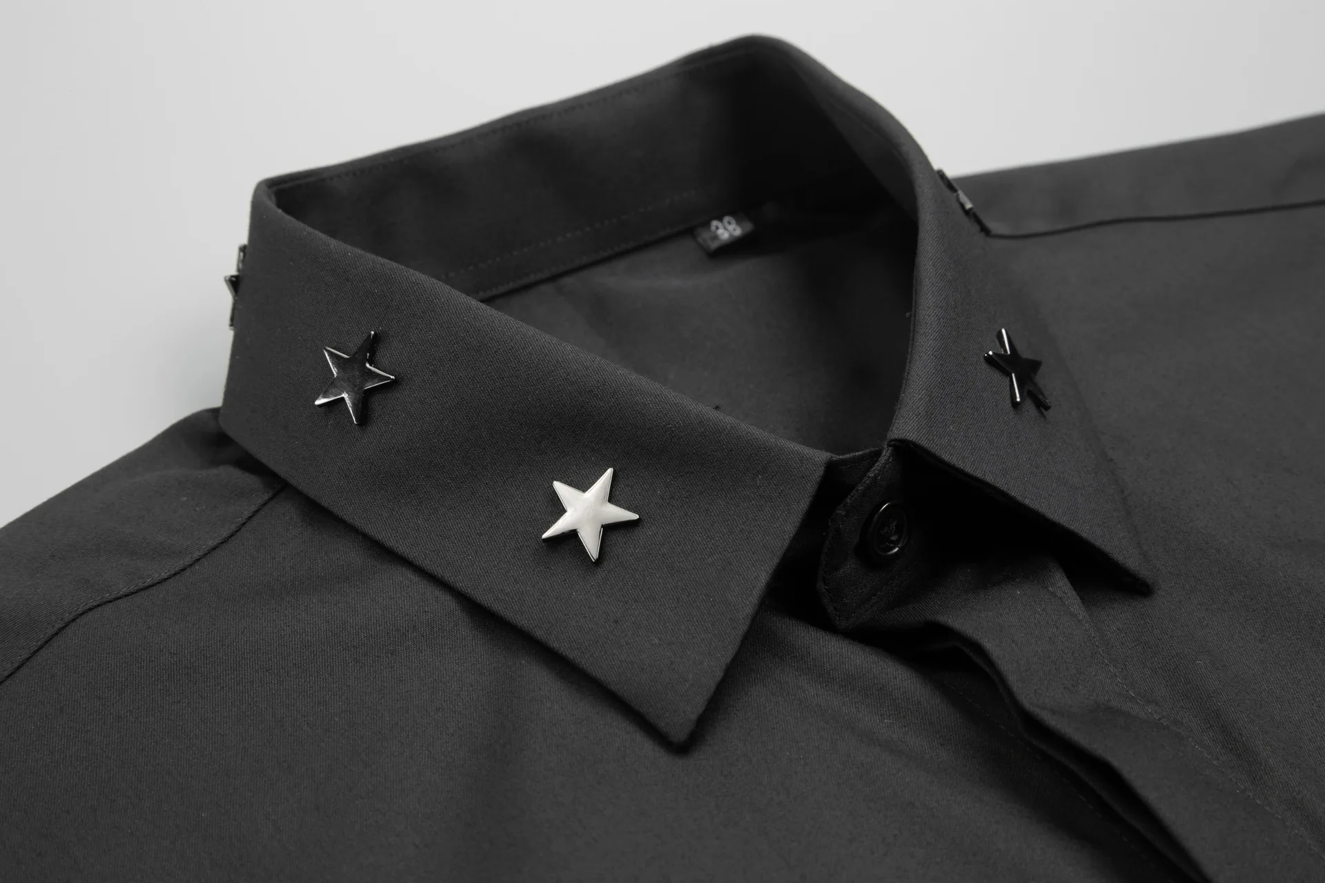 الفاخرة برشام الديكور قميص طويل الأكمام الرجال بلون فستان الأعمال عادية قمصان الأداء الاجتماعي مرحلة ملابس تنكرية للحفلات #5