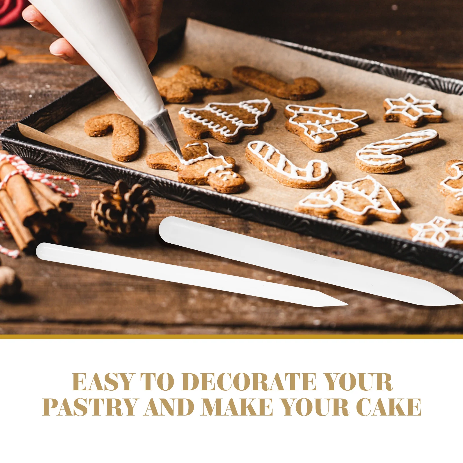 

3Pcs Silicone Rolling Pin Fondant Cake Tools Nonstick Baking Dough Roller Ideal for Pastry Decorating Carving Mini Dough Roller