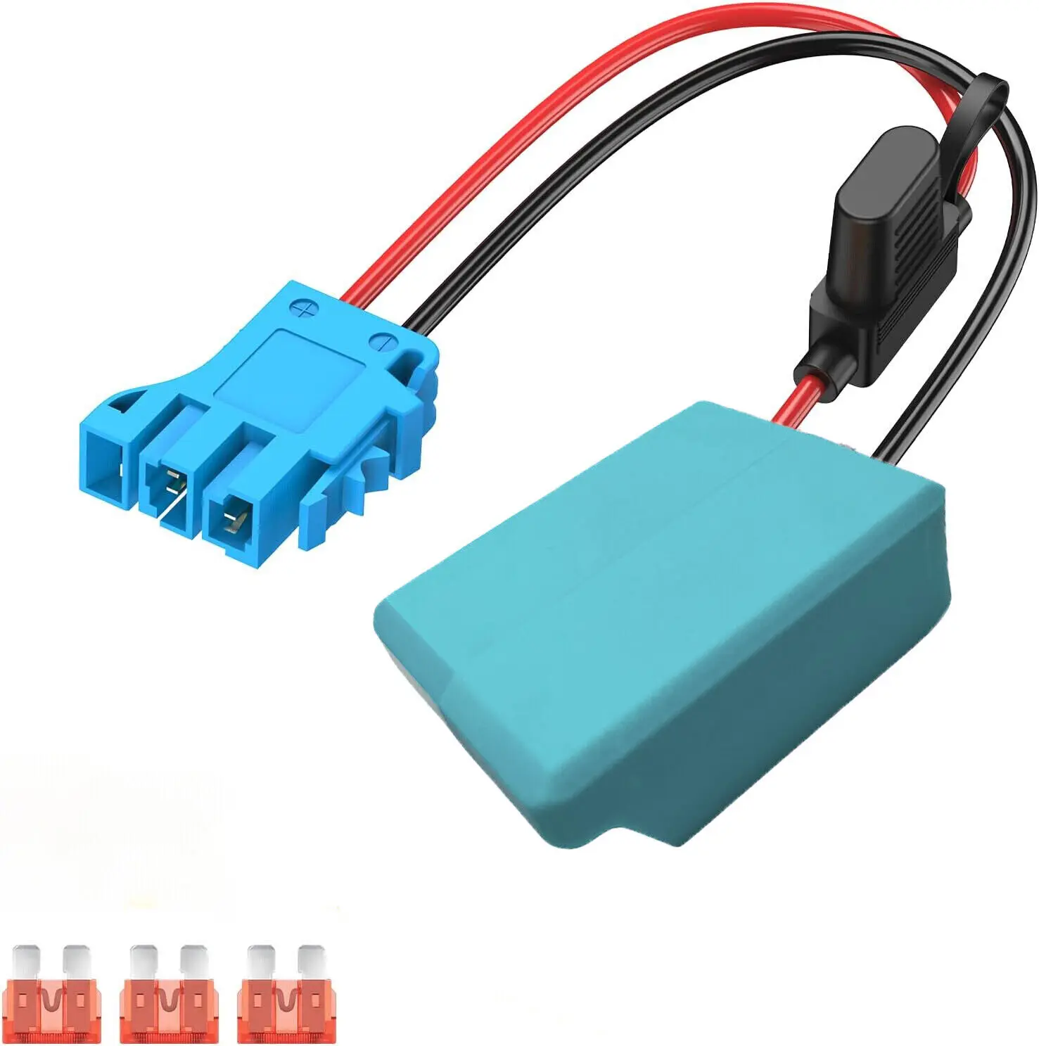 Kit de Conversão de Bateria para Makita Porta-fusível e Fio Conector Compatível com Peg Perego 18v Power Wheels 12v