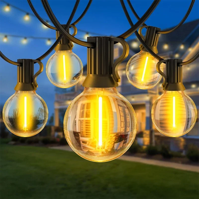 

Nice G40 Solar String Lights Outdoor 8Mode Solar Globe String Bulb Patio Hanging Lights Waterproof Garden Pergola Bistro Deck De