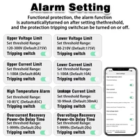 Compteur de puissance intelligent WiFi Tuya EARU, moniteur de kWh, protection contre les surtensions et les sous-tensions, protection contre les fuites à la terre, interrupteur à relais temporisé. 6