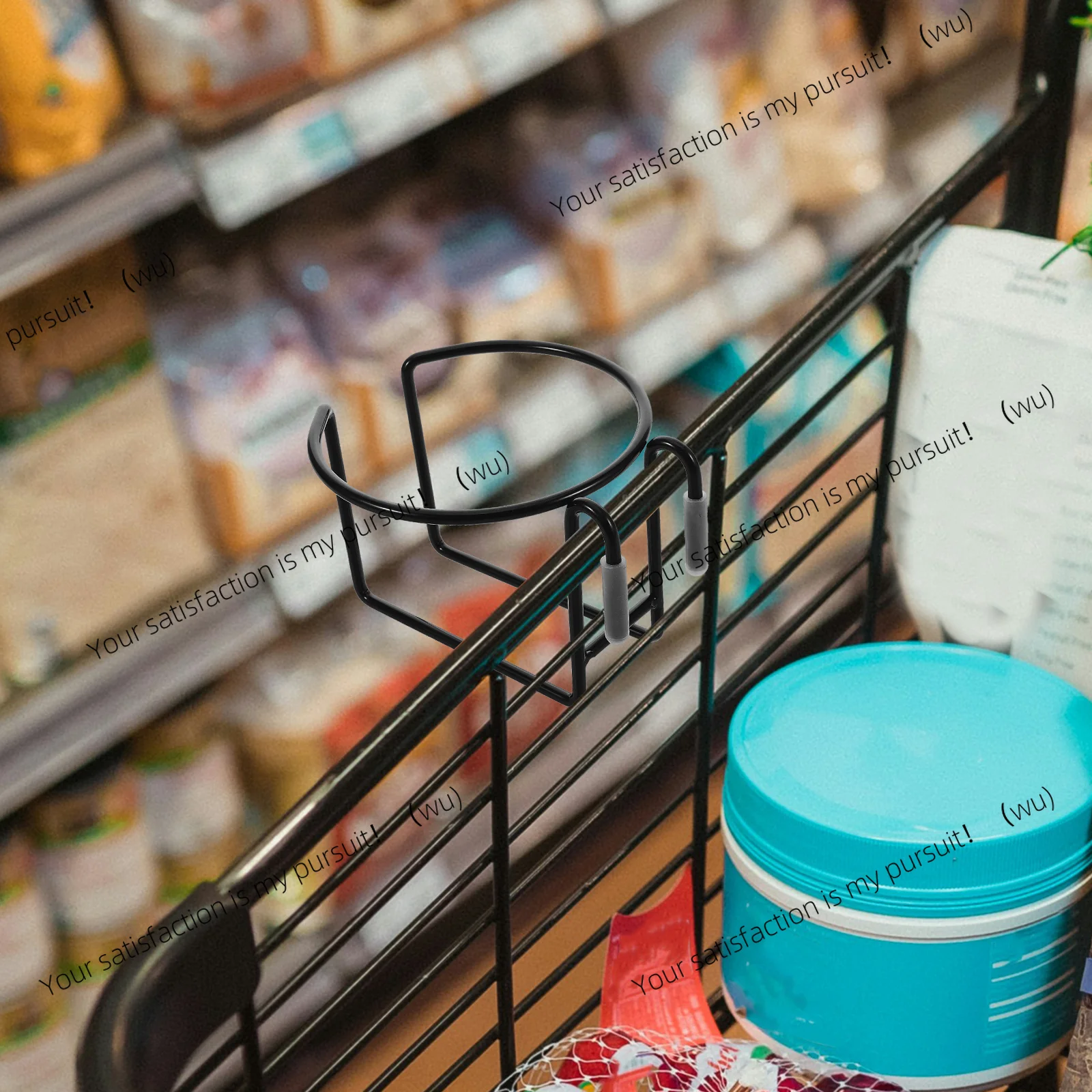 Portable hanging shopping cart cup holder stable, coffee beverage holder non-slip designed for grocery stores