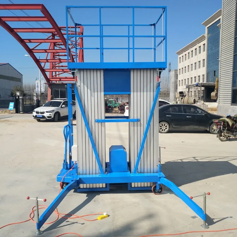 Single column double column hydraulic lifting platform Mobile electric light aerial work platform, aluminum lift