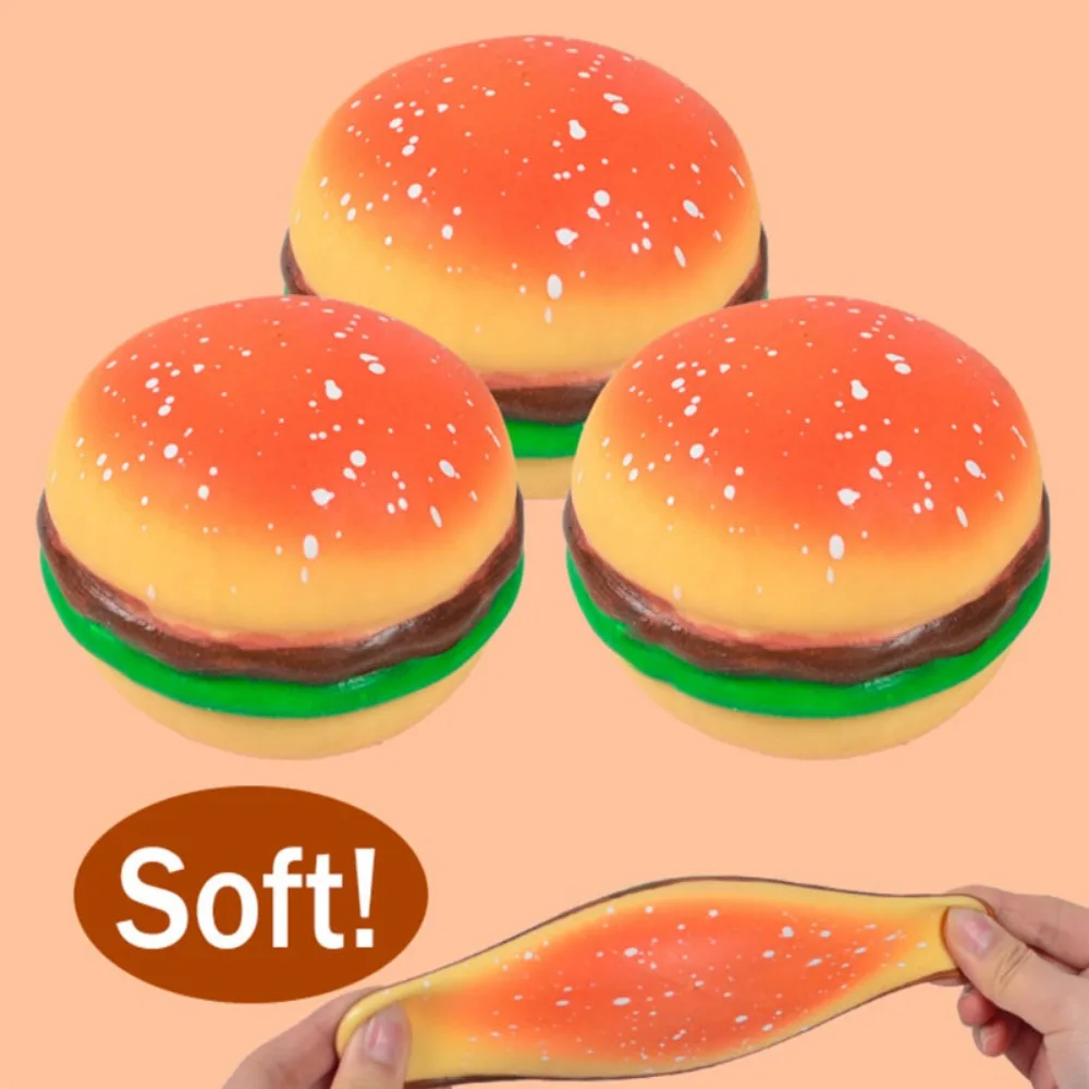 Nouveau Burger Stress balle 3D Squishy Hamburger Fidget jouets Silicone décompression Silicone presser balle Fidget sensoriel jouet