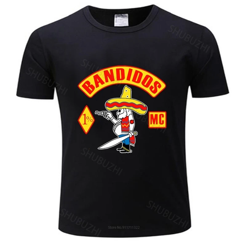 T-shirt männer baumwolle tops Unterstützen Sie Ihre Lokalen Bandidos MC Weltweit T-shirt Schwarz Bandidos Motorclub neue mode t-shirt mann t