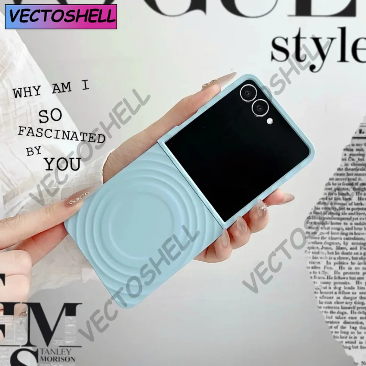 

For Samsung Galaxy Z Flip7 6 5 Xiaomi Flip Case Magnetic Ripple Pattern Tactile Touch Feel Skin Friendly Grip PC Hard Back Cover