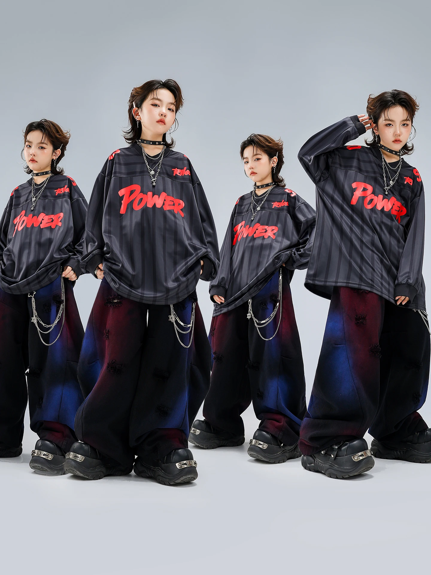 

New Ballroom Hip Hop Dance Costumes For Kids Loose T-Shirt Hiphop Pants Kpop Outfits Boys Girls Jazz Stage Rave Clothes DQS21024