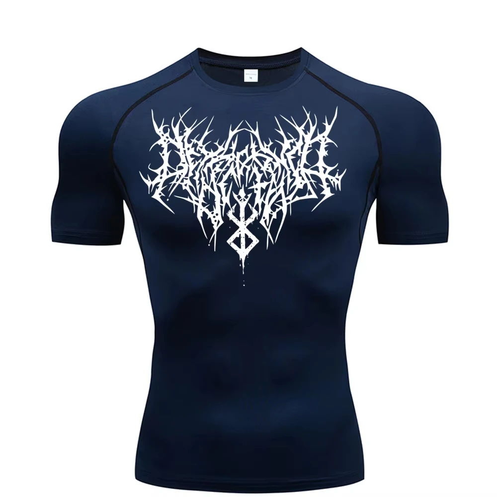 Men's Printed Compression Shirt - Quick Dry Breathable Rash Guard