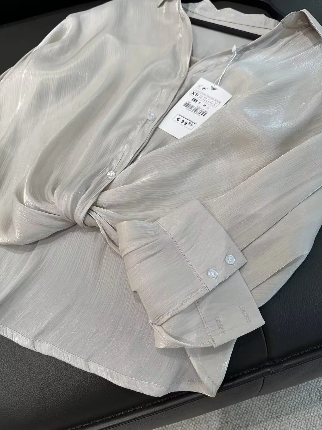 Chemise Plissée en Satin pour Femme, Ample, Décontractée, à Manches sulf, Boutonnée, Chic, Nouvelle Mode