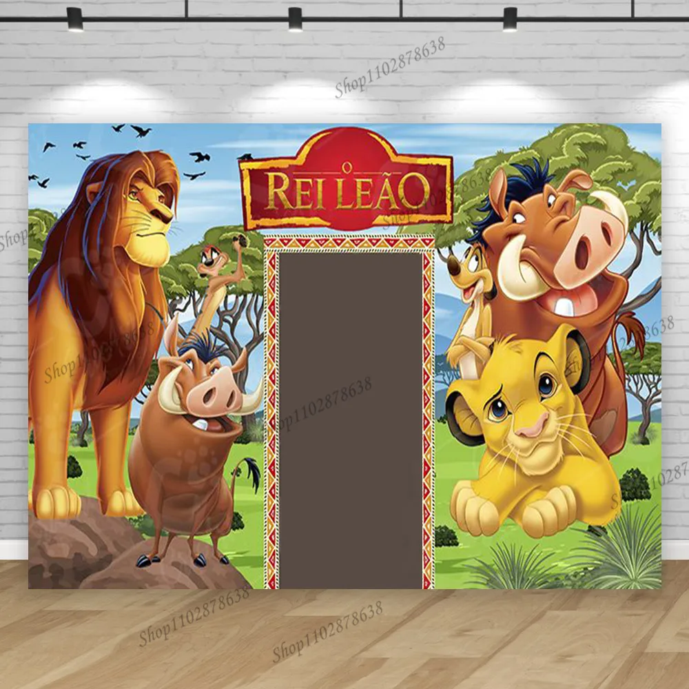 Background The Lion King Simba Family Wife Child Boy Tropical Jungle Birthday Backdrop Decoration Baby Shower Banner Props