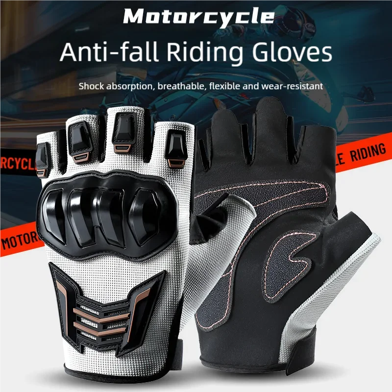 Riding gloves summer new men Half finger non-slip motorcycle gloves outdoor sports training breathable Cycling protective gloves