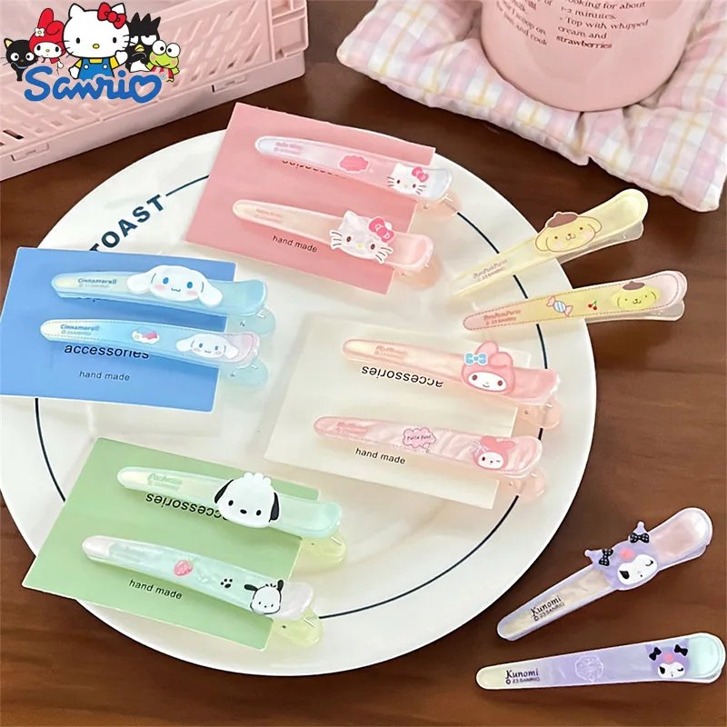 Sanrio Hair Clips Anime My Melody Kuromi Cinnamoroll Pochacco KT Hairpin Cartoon Artistic Fashions Accessories Gifts for Girls