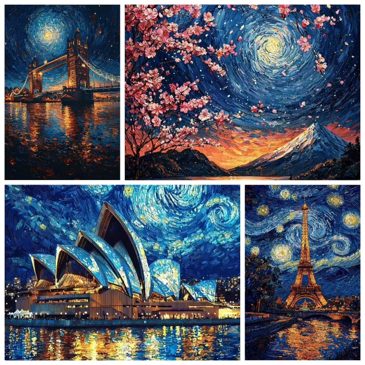 

Цифровая картина маслом Ван Гога «Звездная ночь»: шедевр пейзажа, холст, картина для украшения дома, цифровая раскраска