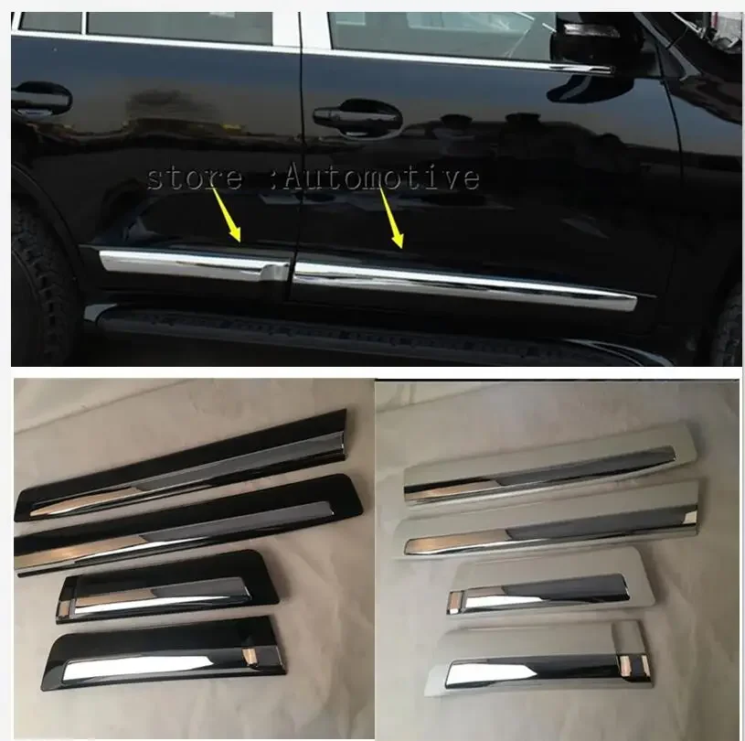 ABS Chrome Car Side Door Body Molding Cover Trim Strip Plate Sticker For Toyota LC Land Cruiser 200 LC200 2008-2015  Car Styling