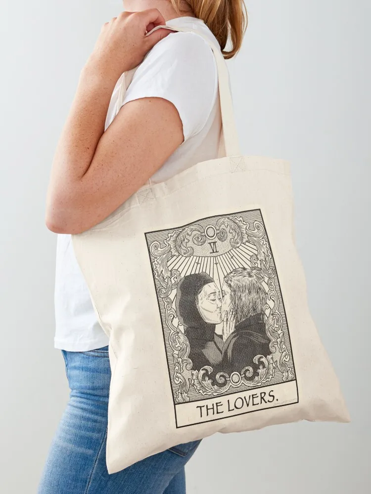 avatrice tarot card x the lovers. Tote Bag female bag Women bags Big bag foldable reusable Canvas Tote