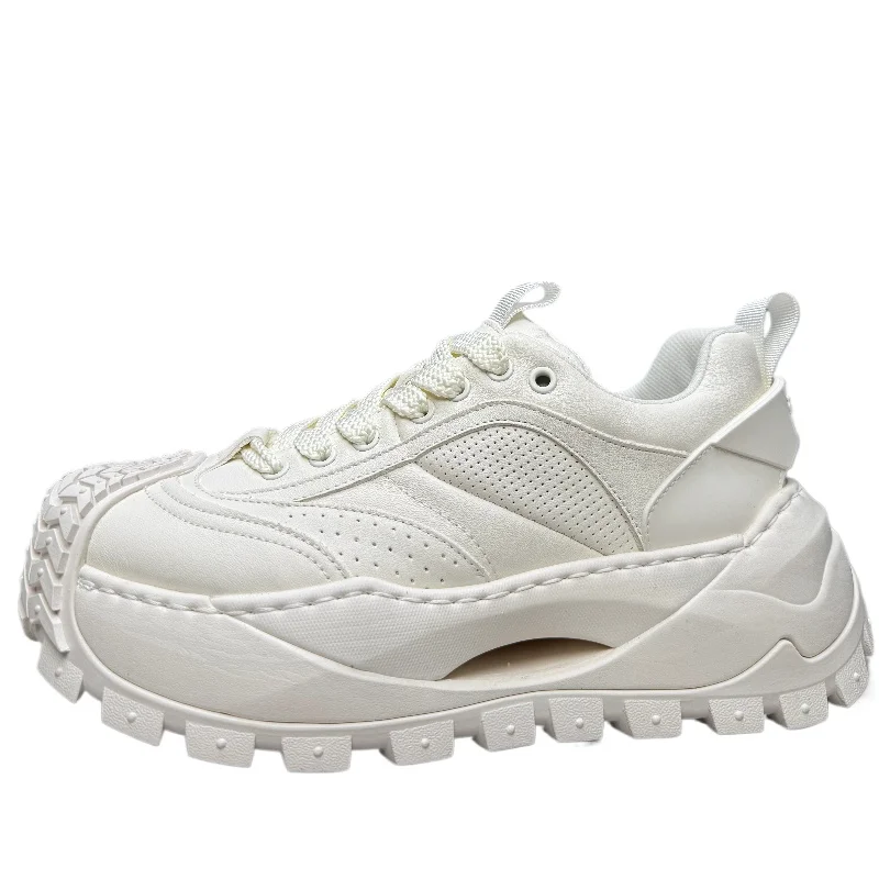 

European Ins Trendy Brand Thick Soled Height Increasing Shoes Men's Daddy Shoes Genuine Leather Comfortable Casual Sports Shoes