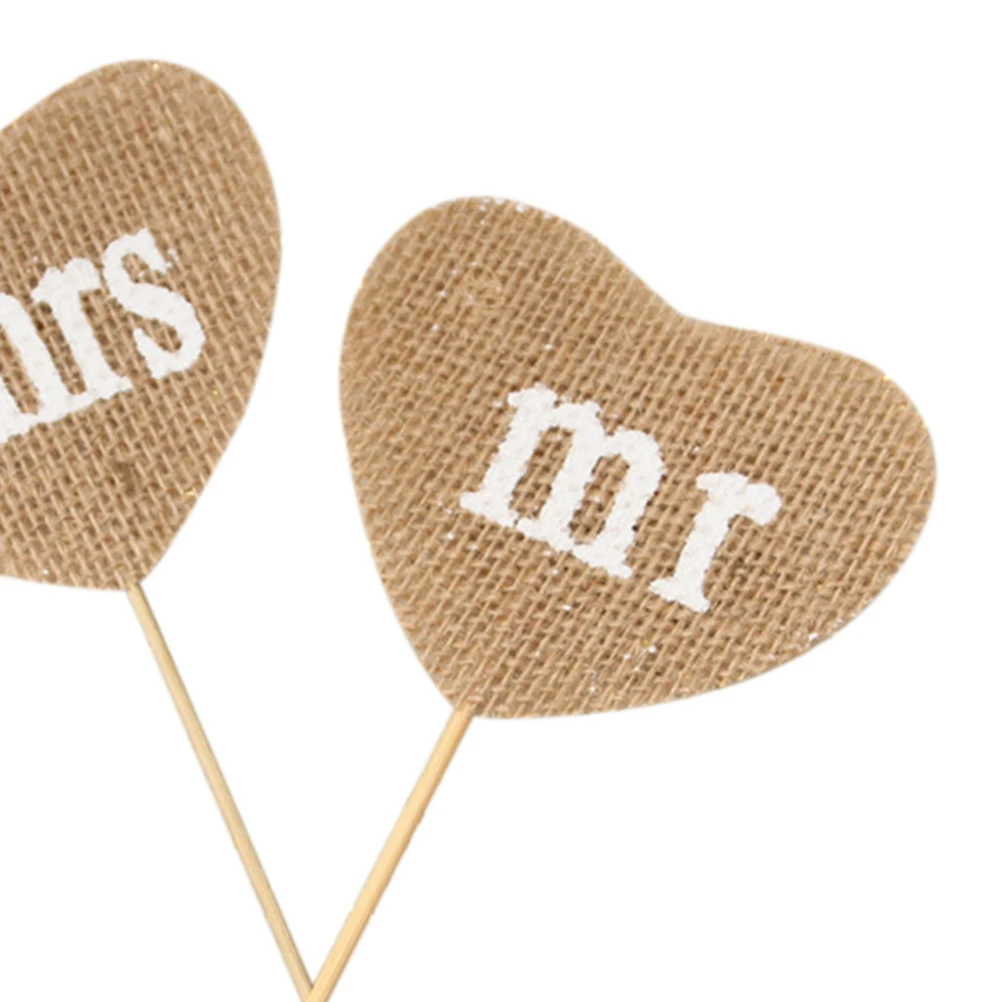 

Heart Shaped Mr Toppers Cupcake Ornament Picks Cake Decorations Dessert Adornments Wedding Party Decoration