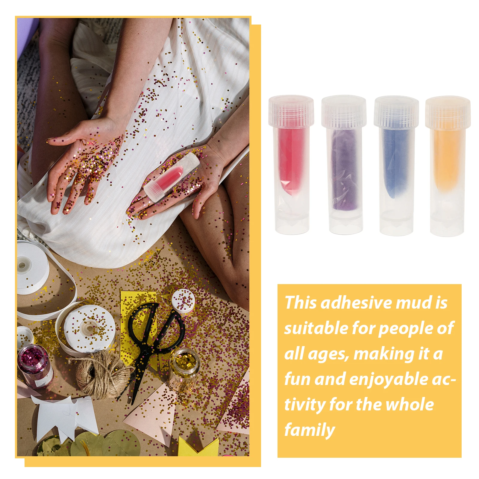 

4Pcs Diamond Drawing Glue Clay Tubular Mud DIY Crafting Tool Easy Adhesive Painting Glue Clay Replacement for Nail Art and DIY