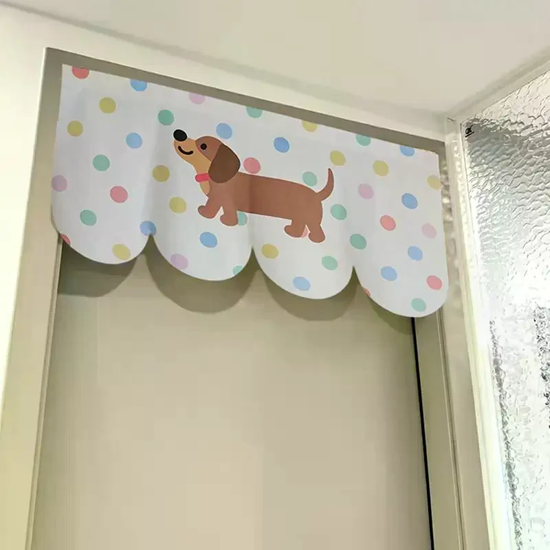 Animal Design Cartoon Door Curtain Self-adhesive Non Perforated Home Decoration For Door , Window, Kitchen, Basement
