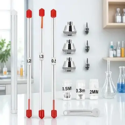 

1 Set Airbrush Nozzle Needle Kit For 0.2Mm 0.3Mm 0.5Mm Stainless Steel Replacement Repair Tool With Wrench Airbrush Accessories