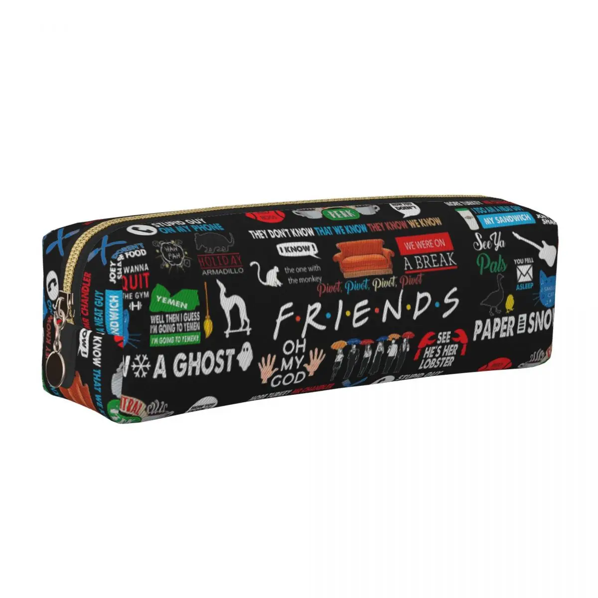 

Classic Friends TV Show Collage Pencil Cases Central Perk Pencilcases Pen Box for Student Bags Students School Gifts Stationery