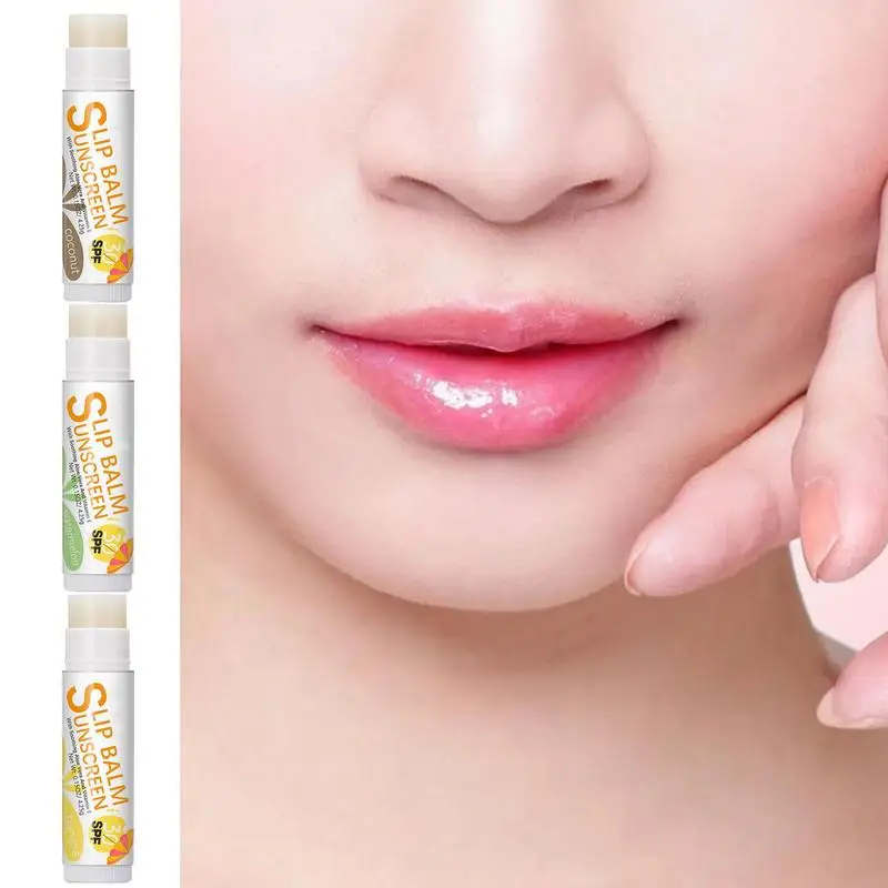 Natural Lip Balm Lip Care Products SPF 30 Sunscreen Fruit Flavor Lip Balm Long-Lasting Moisture Lip Balm Sticks For Cracked Lips