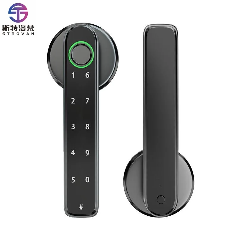 

ZXHK Modern Digital Fingerprint Recognition Smart Door Lock With Tuya APP for Bedroom Wooden Door
