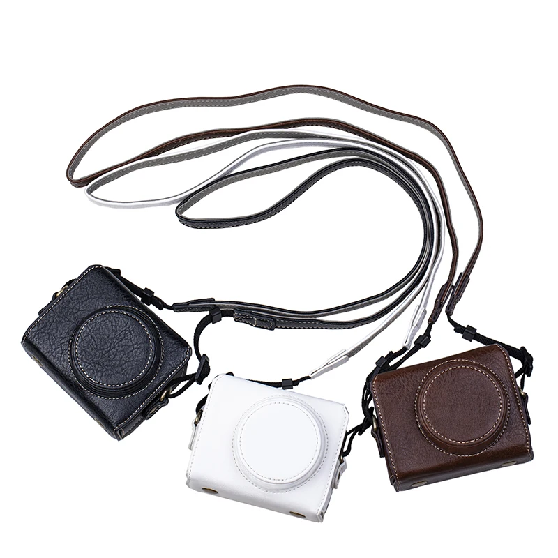 

Luxury PU Leather Case Camera Video Bag Full Body Cover for Sony ZV-1 ZV1 Vlog Mini Camera Protective Shell with Shoulder Stap