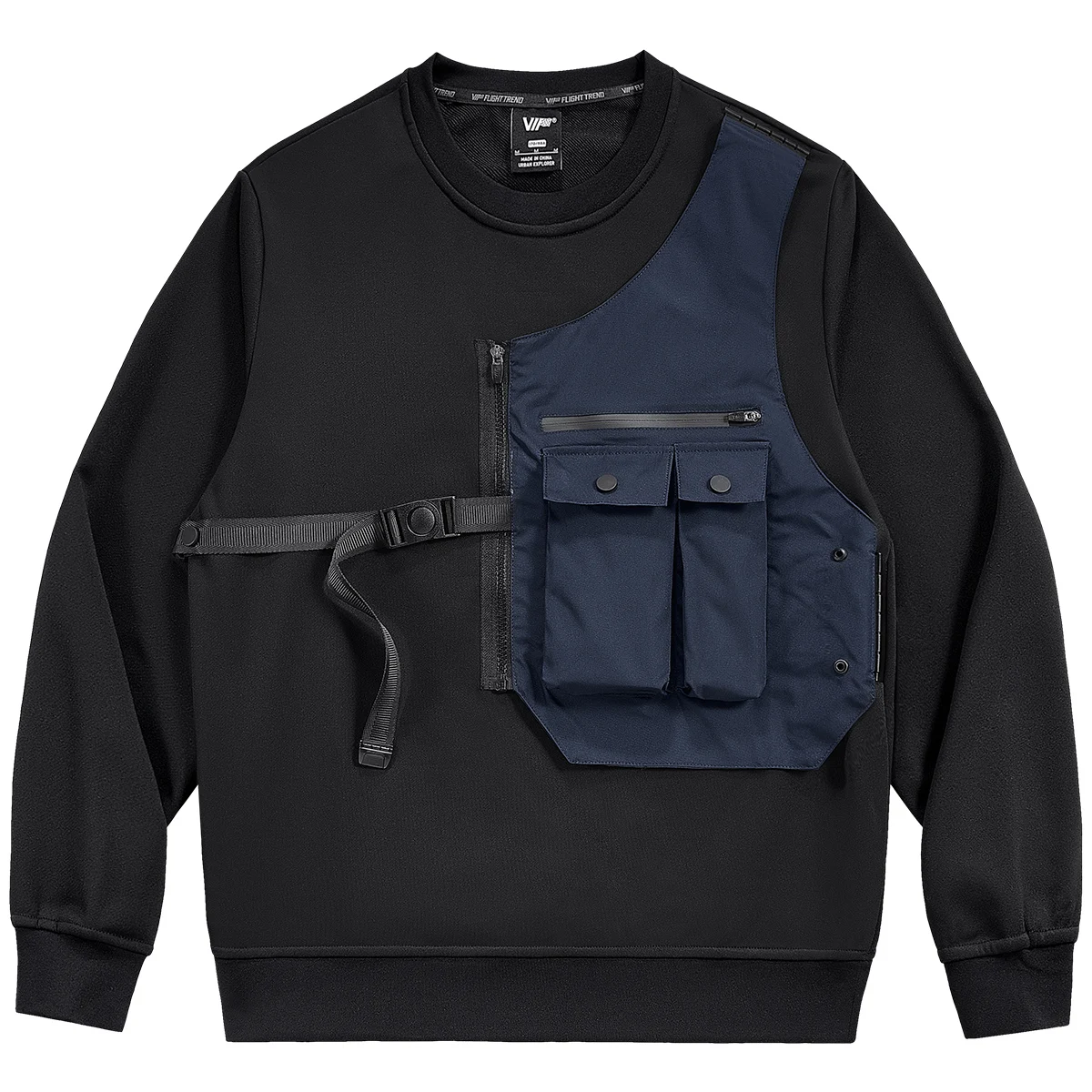 

Мужской свитшот с круглым вырезом и длинными рукавами, с цветными вставками, повседневный, из полиэстера, не мнется, с функцией VIP-доступа.