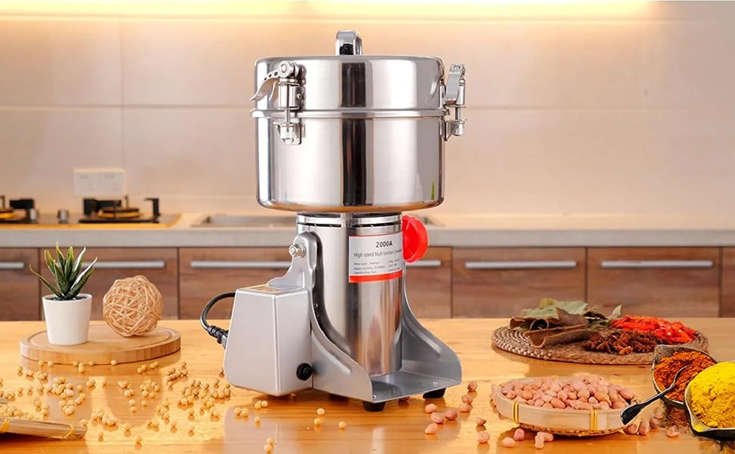 Elektrische Getreide mühle 2000g Hochgeschwindigkeits-Gewürz kräuter mühle kommerzielle Pulver maschine für Trocken getreide Getreide Kräuter gewürz kaffee – Detail 1