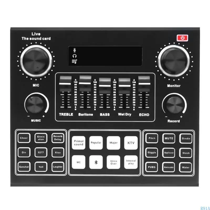 R91A V9サウンドカードUSBヘッドセットマイクウェブキャストライブストリーミングサウンドカード携帯電話コンピューター歌