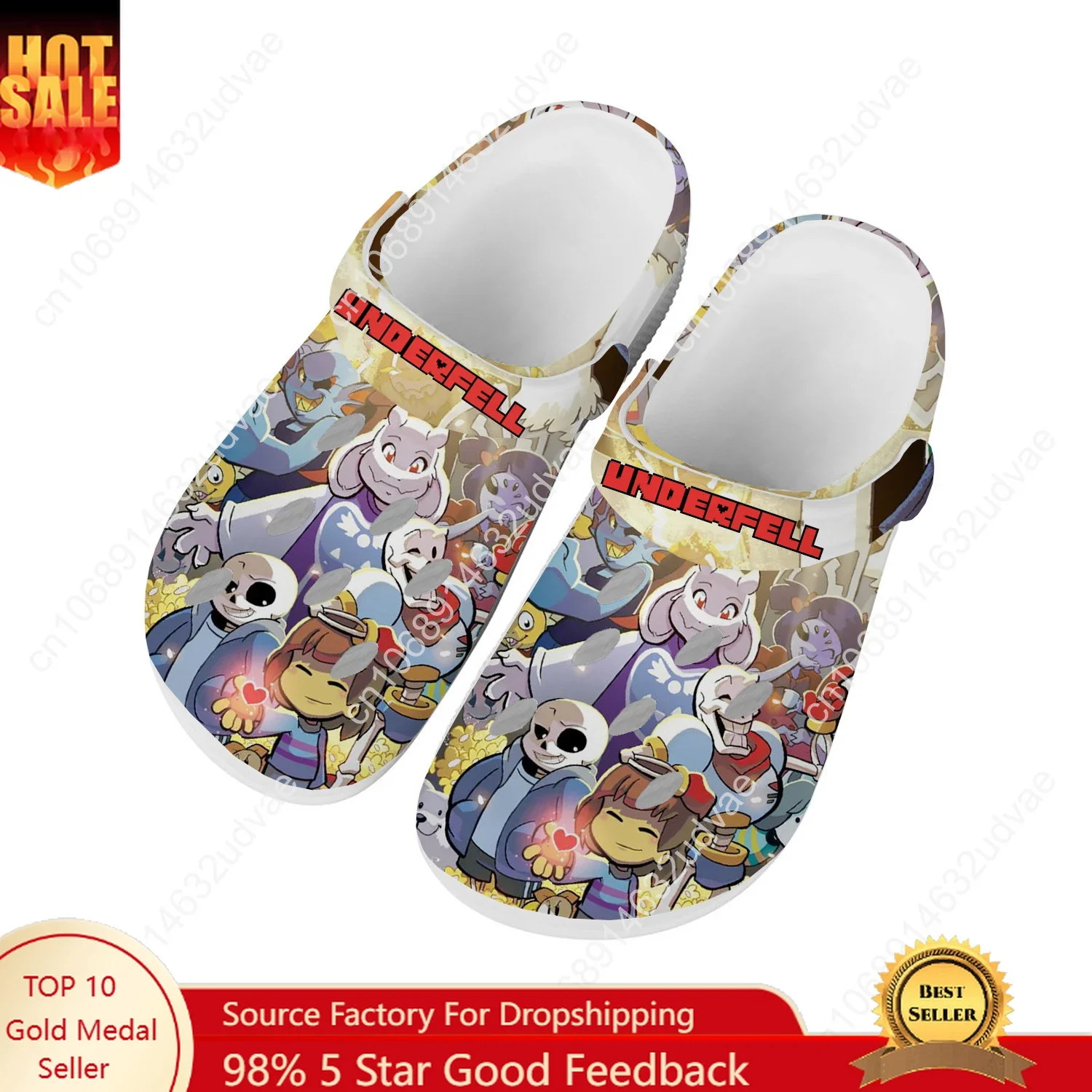 Undertale Water Shoes Mens Womens High Quality Fashion Home Garden Clogs Customizd Sandals Beach Breathable Hole Slippers