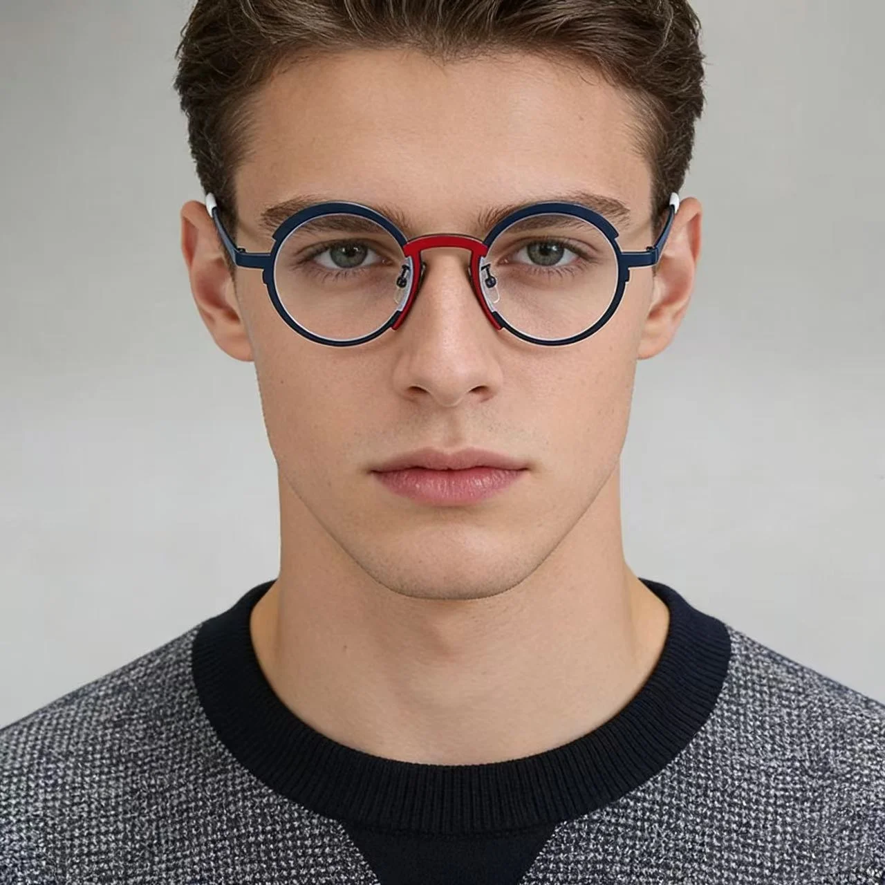 

Y.BBY-X Round Glasses Frame Alloy Personality New Women Man Optical Myopia Eyeglasses Frame Hyperopia Fashionable Eyewear